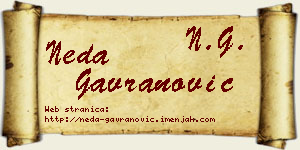 Neda Gavranović vizit kartica